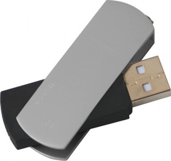 Pen drive Cromado com detalhe Emborrachado - Brinde Personalizado Recife