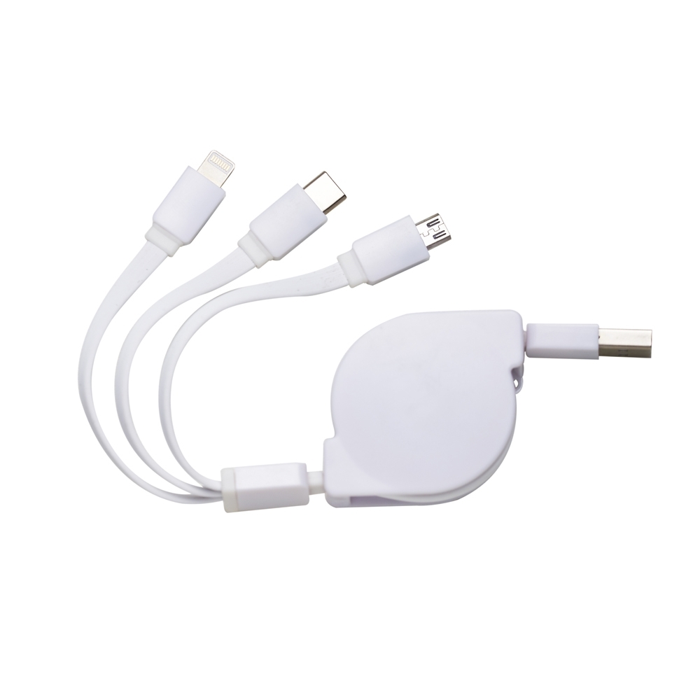 Cabo USB Retrátil 3 em 1 - Brinde Personalizado Recife