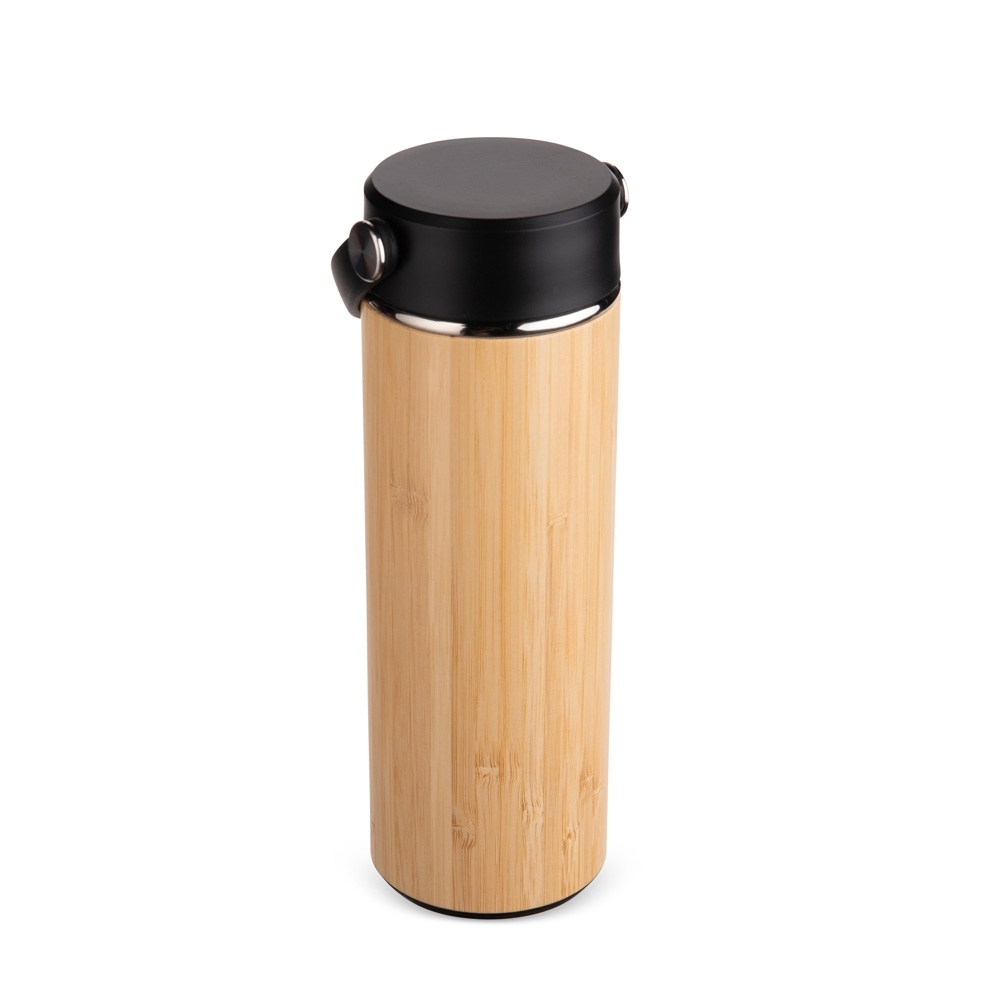 Garrafa Térmica Bambu 400ml - Brinde Personalizado Recife